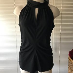 White House Black Market Choker Keyhole Top